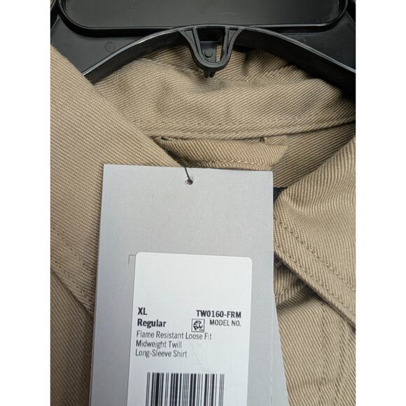 Carhartt Shirt Mens XL Khaki Twill Flame Resistant Loose Fitted Midweight NWT - Picture 3 of 5